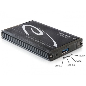 Delock 42488 2,5" SATA HDD > Multiport USB 3.0 + eSATAp külső ház