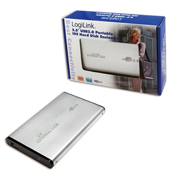 LogiLink UA0040A 2,5" IDE HDD USB2.0 külső aluminium ház - Ezüst