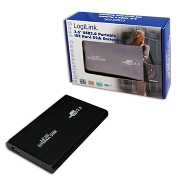 LogiLink UA0040B 2,5" IDE HDD USB2.0 külső aluminium ház - Fekete