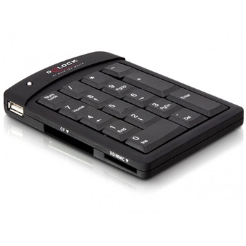 NBT Delock 12370 Numerikus billentyűzet gyorsbillentyűkkel + Kártyaolvasó + 2x USB 2.0 Port