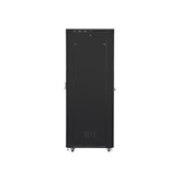 Lanberg 19" szabadon álló rack szekrény 47U/800X1000 üvegajtó, lapraszerelt, LCD kijelző, fekete