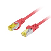 Lanberg Patch kábel CAT.6a S/FTP LSZH 0.25m piros, réz