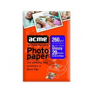 PAP Acme Fotópapír Premium A6 260g 20lap/csomag (10*15) Fényes