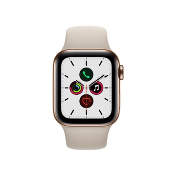 Apple Watch Series 5 GPS Cellular 40mm Arany rozsdamentes acéltok - Kavicsszürke sportszíj