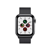 Apple Watch Series 5 GPS Cellular 40mm Asztrofekete rozsdamentes acéltok - Asztrofekete milánói szíj