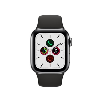 Apple Watch Series 5 GPS Cellular 40mm Asztrofekete rozsdamentes acéltok - Fekete sportszíj