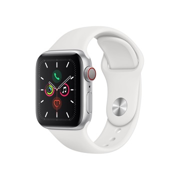 Apple Watch Series 5 GPS Cellular 40mm Ezüst alumíniumtok - Fehér sportszíj
