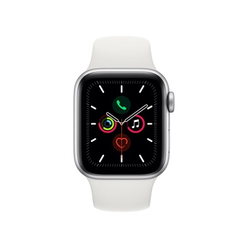 Apple Watch Series 5 GPS Cellular 40mm Ezüst alumíniumtok - Fehér sportszíj