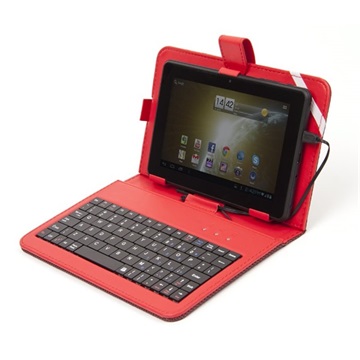 TPK Omega OCT7KBIRH Billentyűzet HU + tok 7" tablet tartó - Piros