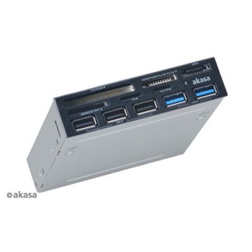 USB Akasa - 3,5" - USB2.0 5portos belső hub + kártyaolvasó - AK-ICR-16