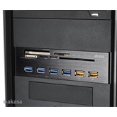 Akasa - 5,25" - InterConnect EX - USB3.0 6portos belső hub + kártyaolvasó - AK-HC-07BK