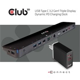 Club3D USB TYPE C3.2 GEN 1 TRIPLE DISPLAY DYNAMIC PD TÖLTŐ 60W-100W