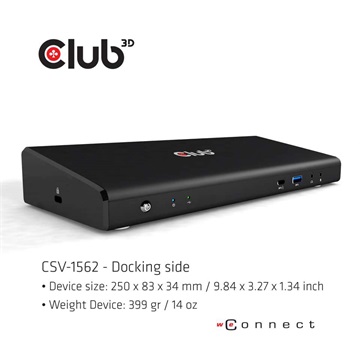 Club3D USB TYPE C 3.2 GEN 1 UNIVERSAL TRIPLE 4K TÖLTŐ DOKKOLÓ 60W 