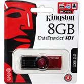 USB Kingston  DataTraveler 101G2 8GB USB2.0 - piros (DT101G2/8GB)