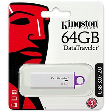 USB Kingston DataTraveler G4 64GB USB3.0 - Fehér/Lila (DTIG4/64GB)