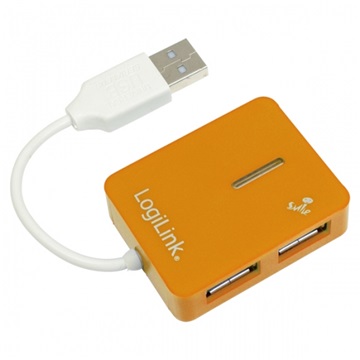 LogiLink UA0137 "Smile" USB2.0 4 portos külső hub - Sárga