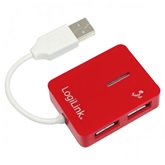 LogiLink UA0140 "Smile" USB2.0 4 portos külső hub - Piros