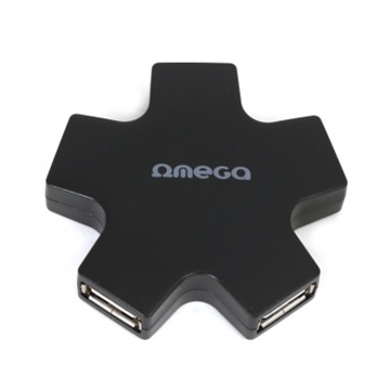 Omega OUH24SB USB2.0 4portos külső hub - Fekete