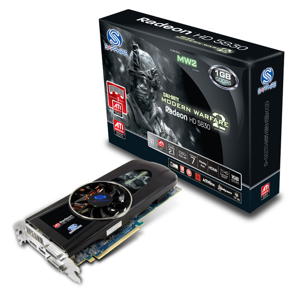 VGA Sapphire PCIe HD5830 1GB GDDR5  COD MW2  EDITION - DirectX® 11, ATI Eyefinity