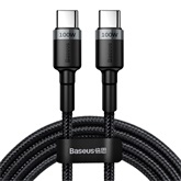 Baseus Cafule USB Type-C, 100W gyorstöltő adatkábel, 2m, fekete/szürke