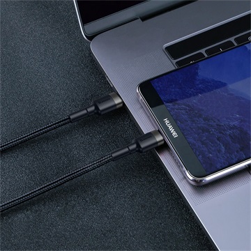 Baseus Cafule USB Type-C, 60W gyorstöltő adatkábel, 1m, szürke/fekete