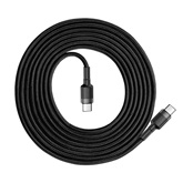 Baseus Cafule USB Type-C, 60W gyorstöltő adatkábel, 2m, fekete/szürke