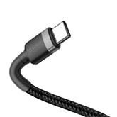 Baseus Cafule USB Type-C, 60W gyorstöltő adatkábel, 2m, fekete/szürke