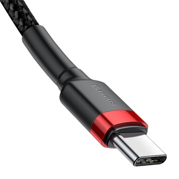 Baseus Cafule USB Type-C, 60W gyorstöltő adatkábel, 1m, fekete/piros