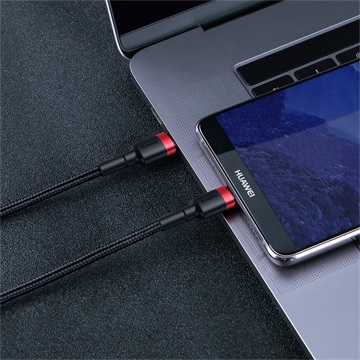Baseus Cafule USB Type-C, 60W gyorstöltő adatkábel, 1m, fekete/piros