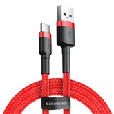 Baseus Cafule USB Type-A – USB Type-C, 2A gyorstöltő adatkábel, 2m, piros