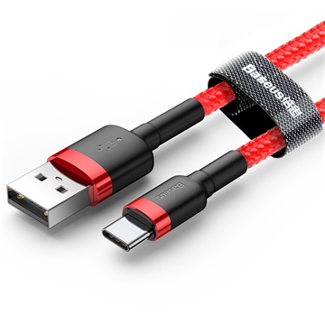 Baseus Cafule USB Type-A – USB Type-C, 18W gyorstöltő adatkábel, 1m, piros