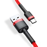 Baseus Cafule USB Type-A – USB Type-C, 18W gyorstöltő adatkábel, 1m, piros
