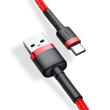 Baseus Cafule USB Type-A – USB Type-C, 18W gyorstöltő adatkábel, 1m, piros