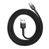 Baseus Cafule USB Type-A – USB Type-C, 3A gyorstöltő adatkábel, 1m, szürke/fekete