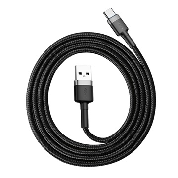 Baseus Cafule USB Type-A – USB Type-C, 3A gyorstöltő adatkábel, 1m, szürke/fekete