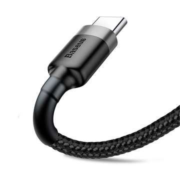 Baseus Cafule USB Type-A – USB Type-C, 3A gyorstöltő adatkábel, 1m, szürke/fekete