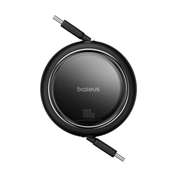 Baseus Free2Draw Mini USB Type-C, 100W automata behúzós gyorstöltő adatkábel, 1m, fekete