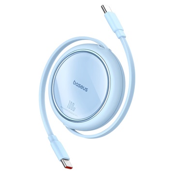 Baseus Free2Draw Mini USB Type-C, 100W automata behúzós gyorstöltő adatkábel, 1m, kék