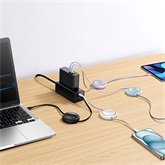 Baseus Free2Draw Mini USB Type-C, 100W automata behúzós gyorstöltő adatkábel, 1m, lila