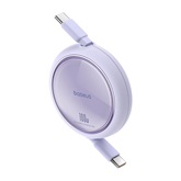 Baseus Free2Draw Mini USB Type-C, 100W automata behúzós gyorstöltő adatkábel, 1m, lila
