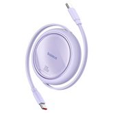 Baseus Free2Draw Mini USB Type-C, 100W automata behúzós gyorstöltő adatkábel, 1m, lila