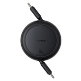 Baseus Free2Pull Mini USB Type-C, 60W automata behúzós gyorstöltő adatkábel, 1m, fekete