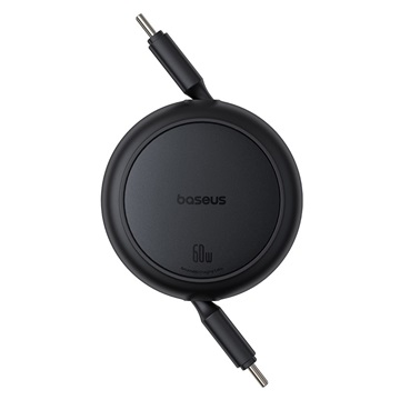 Baseus Free2Pull Mini USB Type-C, 60W automata behúzós gyorstöltő adatkábel, 1m, fekete