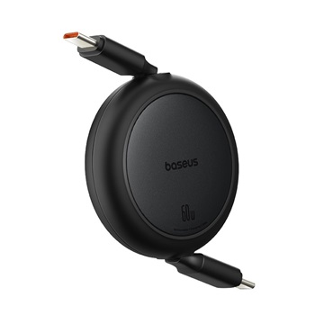 Baseus Free2Pull Mini USB Type-C, 60W automata behúzós gyorstöltő adatkábel, 1m, fekete