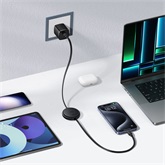 Baseus Free2Pull Mini USB Type-C, 60W automata behúzós gyorstöltő adatkábel, 1m, fekete
