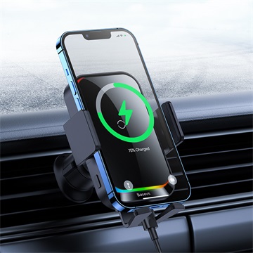 Baseus Halo Electric szellőzőrácsra rögzíthető vezeték nélküli autós telefon gyorstöltő és tartó