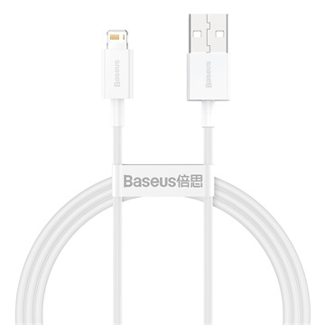 Baseus Superior USB Type-A – iPhone, 2.4A gyorstöltő adatkábel, 1m, fehér