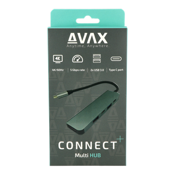 AVAX HB611 CONNECT+ 5in1 Multi HUB Type C - HDMI(4k60Hz), TypeC, 2xUSB 3.0, PD 100W
