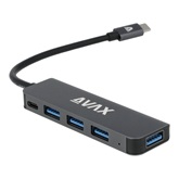 AVAX HB901 PRIME Type C - 4x3.0 USB HUB +CF töltés