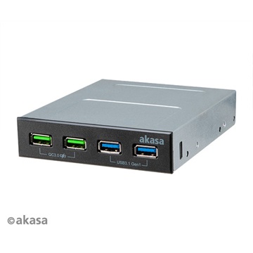 Akasa - 3,5" - előlapi panel - 2 x USB3.1 + 1 x USB3.0 + USB Type-C - AK-ICR-34